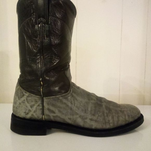 Justin Boots Shoes Justin Mens 9 Narrow Width Vintage Gray Elephant